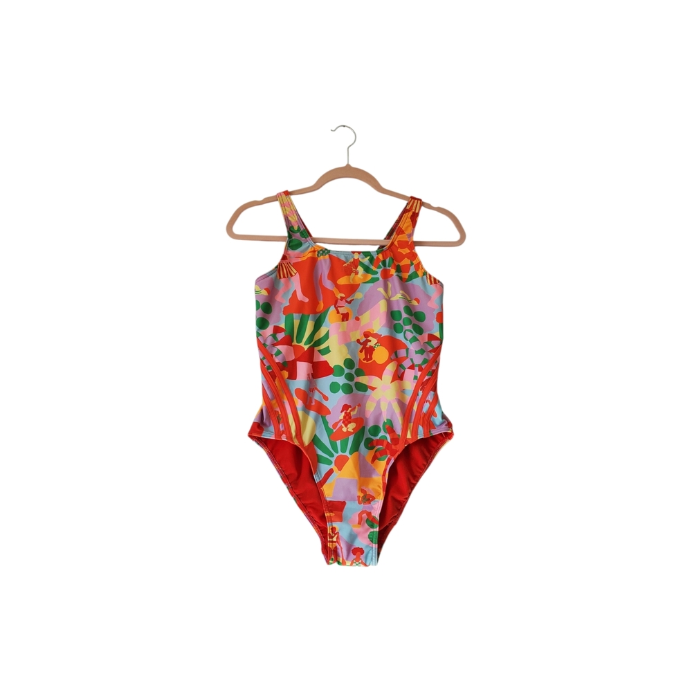 New Women's Adidas Farm Pearl Citrine One Piece Swimsuit Size 12 NWT